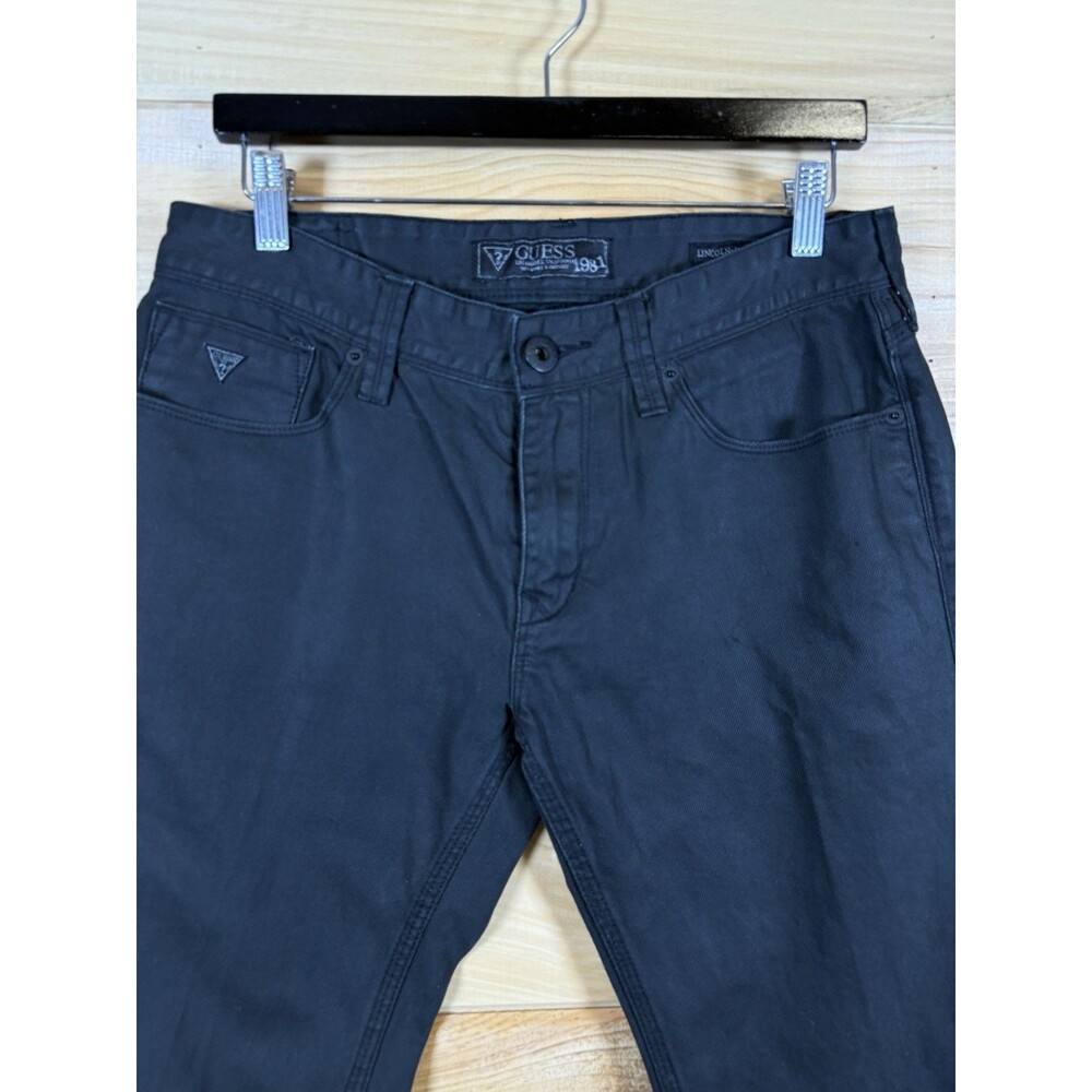 GUESS Men's Lincoln Slim Straight Black Jeans W30 Denim Casual - Picture 2 of 7